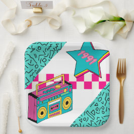 Vintager Stil 1991 Stereo Pappteller