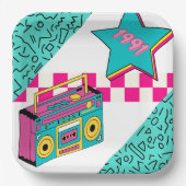 Vintager Stil 1991 Stereo Pappteller (Vorderseite)