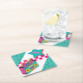 Vintager Stil 1991 Stereo Rechteckiger Pappuntersetzer (Vor Ort)