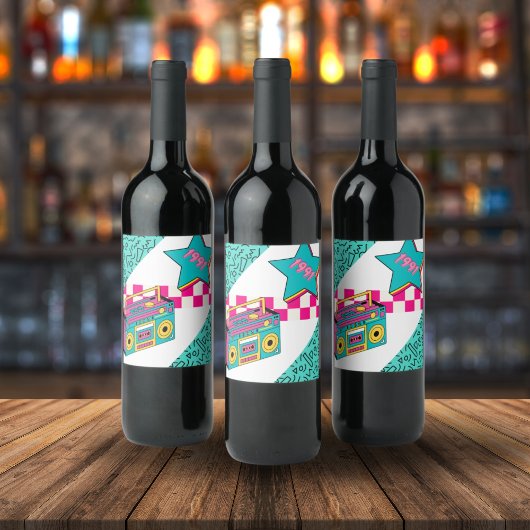 Vintager Stil 1991 Stereo Weinetikett