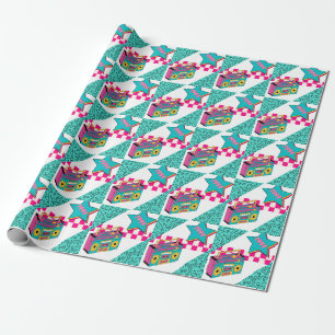 Vintager Stil 1994 Stereo Geschenkpapier