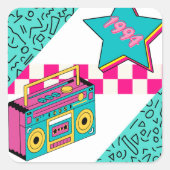 Vintager Stil 1994 Stereo Quadratischer Aufkleber (Vorderseite)