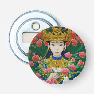 Vintager Stil Abstraktes Asiatisches Mädchen mit B Flaschenöffner