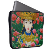 Vintager Stil Abstraktes Asiatisches Mädchen mit B Laptopschutzhülle (Vorne Rechts)