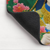 Vintager Stil Abstraktes Asiatisches Mädchen mit B Mousepad (Ecke)