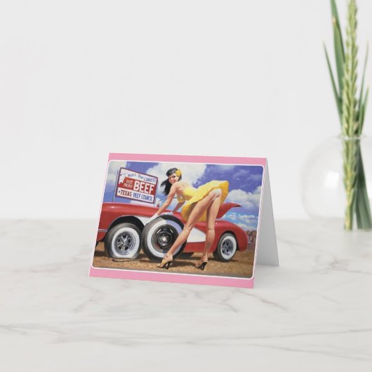 Vintager Stil "Ändern eines flachen Reifens" (Vorderseite)