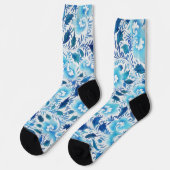 Vintager Stil Aqua Blue Art Socken (Linkes Detail)