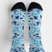 Vintager Stil Aqua Blue Art Socken (Oben)