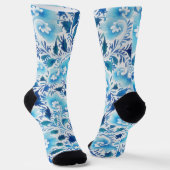 Vintager Stil Aqua Blue Art Socken (Gewinkelt)