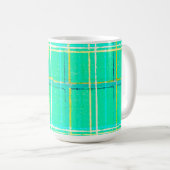Vintager Stil Aqua Green Karierte Tasse Cup (VorderseiteRechts)