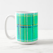 Vintager Stil Aqua Green Karierte Tasse Cup (Links)