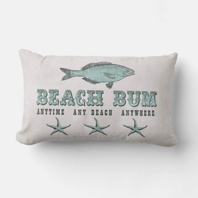 Vintager Stil Beach Bum Kissen (Vorderseite)