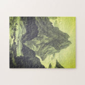 Vintager Stil Berggipfel Illustration Puzzle (Horizontal)