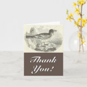 Vintager Stil, Bird, "Danke!" Karte (Gelbe Blume)