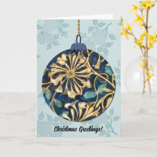 Vintager Stil Blumendekoration in Blauer Weihnacht Karte