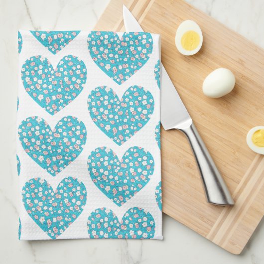 Vintager Stil Blumenkohl Aqua Geschirrtuch (Viertel Falte)