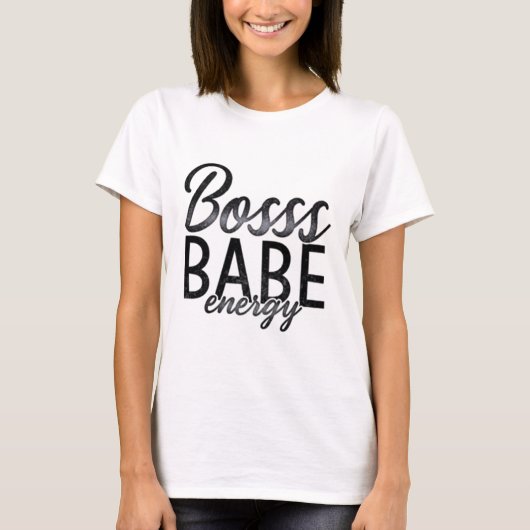 Vintager Stil Boss Babe Print T-Shirt (Vorderseite)