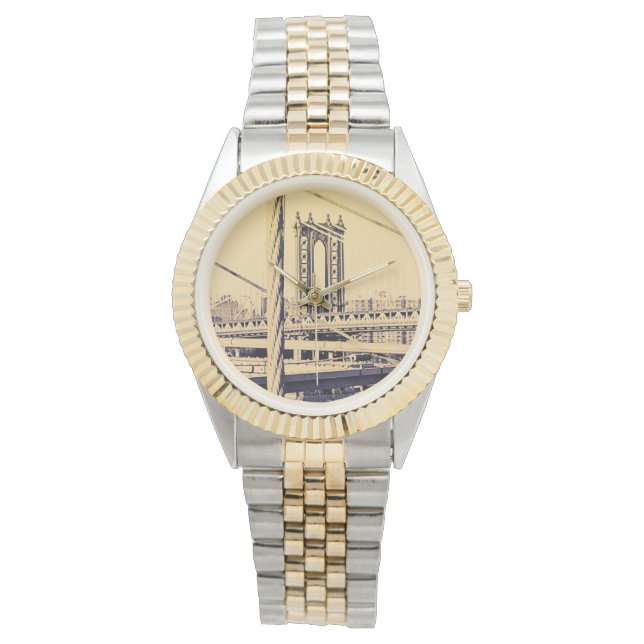 Vintager Stil, Brooklyn Bridge Armbanduhr (Vorderseite)