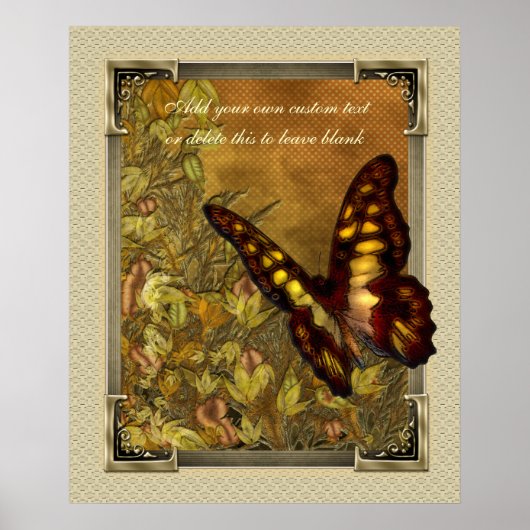 Vintager Stil Butterfly Illustration Poster (Vorne)