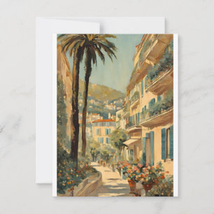 Vintager Stil Cannes Französisch Reisen Wasserfarb Feiertagskarte