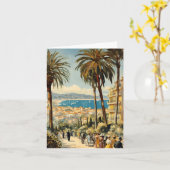 Vintager Stil Cannes Französisch Reisen Wasserfarb Karte (Gelbe Blume)