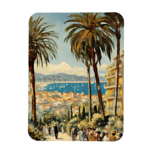 Vintager Stil Cannes Französisch Reisen Wasserfarb Magnet