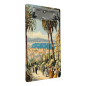 Vintager Stil Cannes Französisch Reisen Wasserfarb Mini Klemmbrett (Schrägansicht)