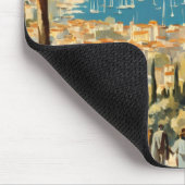 Vintager Stil Cannes Französisch Reisen Wasserfarb Mousepad (Ecke)