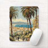 Vintager Stil Cannes Französisch Reisen Wasserfarb Mousepad (Mit Mouse)