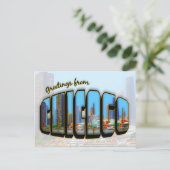 Vintager Stil Chicago City Postkarte (Stehend Vorderseite)