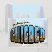 Vintager Stil Chicago City Postkarte (Vorne/Hinten)