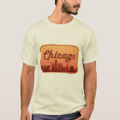 Vintager Stil Chicago Skyline Urlaub T-Shirt (Vorderseite)