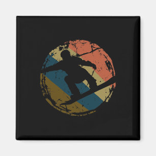 Vintager Stil Cool Retro 70er Snowboard Geschenksc Magnet