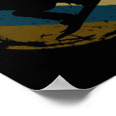 Vintager Stil Cool Retro 70er Snowboard Geschenksc Poster (Ecke)