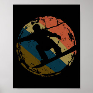 Vintager Stil Cool Retro 70er Snowboard Geschenksc Poster