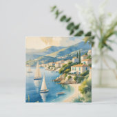 Vintager Stil Cote D'Azur Dankeskarte (Stehend Vorderseite)