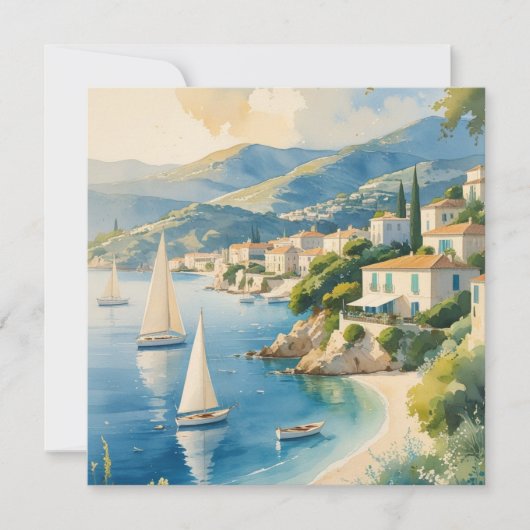 Vintager Stil Cote D'Azur Dankeskarte (Vorderseite)