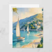 Vintager Stil Cote D'Azur Einladungspostkarte (Vorne/Hinten)