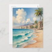 Vintager Stil Cote D'Azur Feiertagspostkarte (Vorne/Hinten)