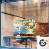 Vintager Stil Cote D'Azur Fensteraufkleber (Café-Fenster)