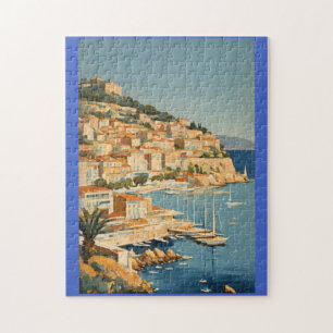 Vintager Stil Cote D'Azur Französisch Reisen Maler Puzzle
