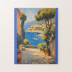 Vintager Stil Cote D'Azur Französisch Reisen Maler Puzzle