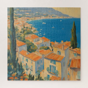 Vintager Stil Cote d'Azur Französisch Reisen Wasse Puzzle