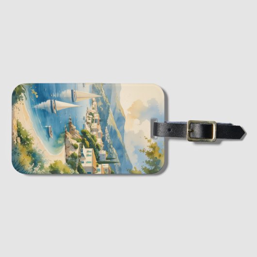 Vintager Stil Cote D'Azur Gepäckanhänger (Vorderseite (Horizontal))