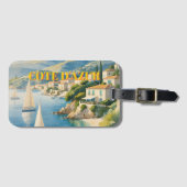 Vintager Stil Cote D'Azur Gepäckanhänger (Vorderseite (Horizontal))