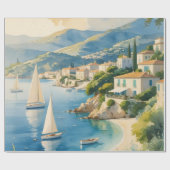 Vintager Stil Cote D'Azur Geschenkpapier (Flach)