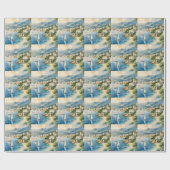 Vintager Stil Cote D'Azur Geschenkpapier (Flach)