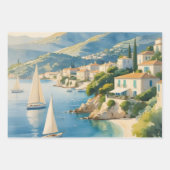 Vintager Stil Cote D'Azur Geschenkpapier Set (Vorderseite 3)