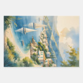 Vintager Stil Cote D'Azur Geschenkpapier Set (Vorderseite 2)