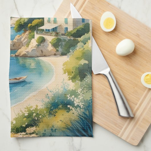 Vintager Stil Cote D'Azur Geschirrtuch (Viertel Falte)